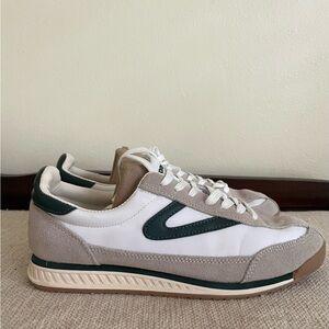 Tretorn Rawlins Suede Size 9 White/Hunter Green/Beige